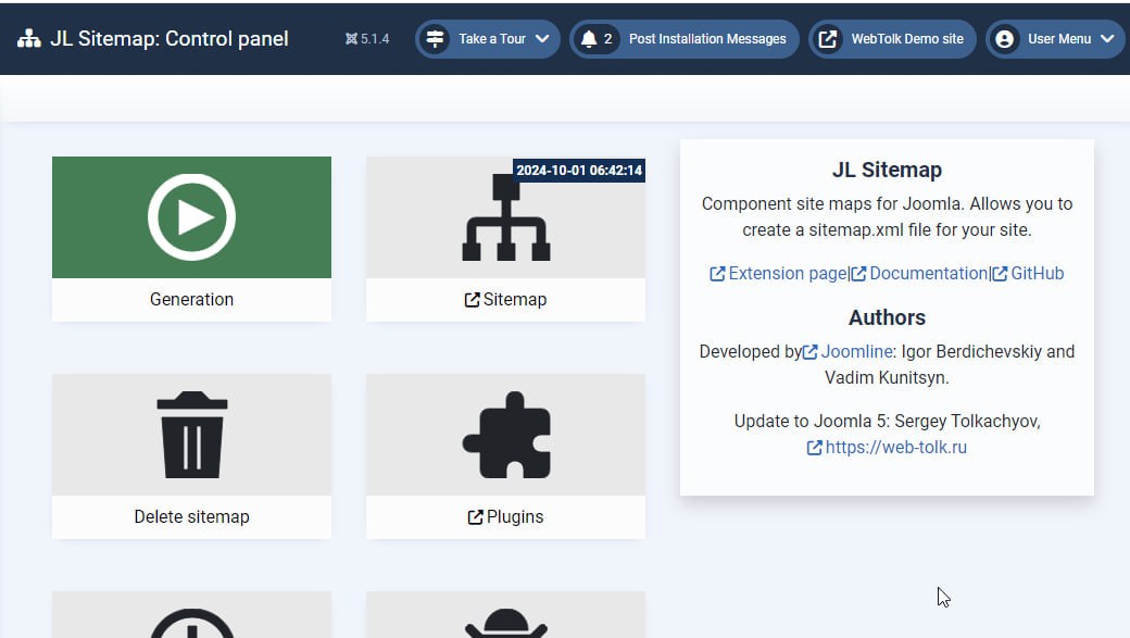 Вышел компонент XML-карты сайта JL Sitemap v2.0.0 для Joomla 5