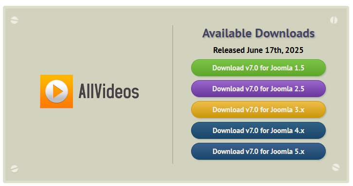 Вышел плагин AllVideos v.7.0 от JoomlaWorks