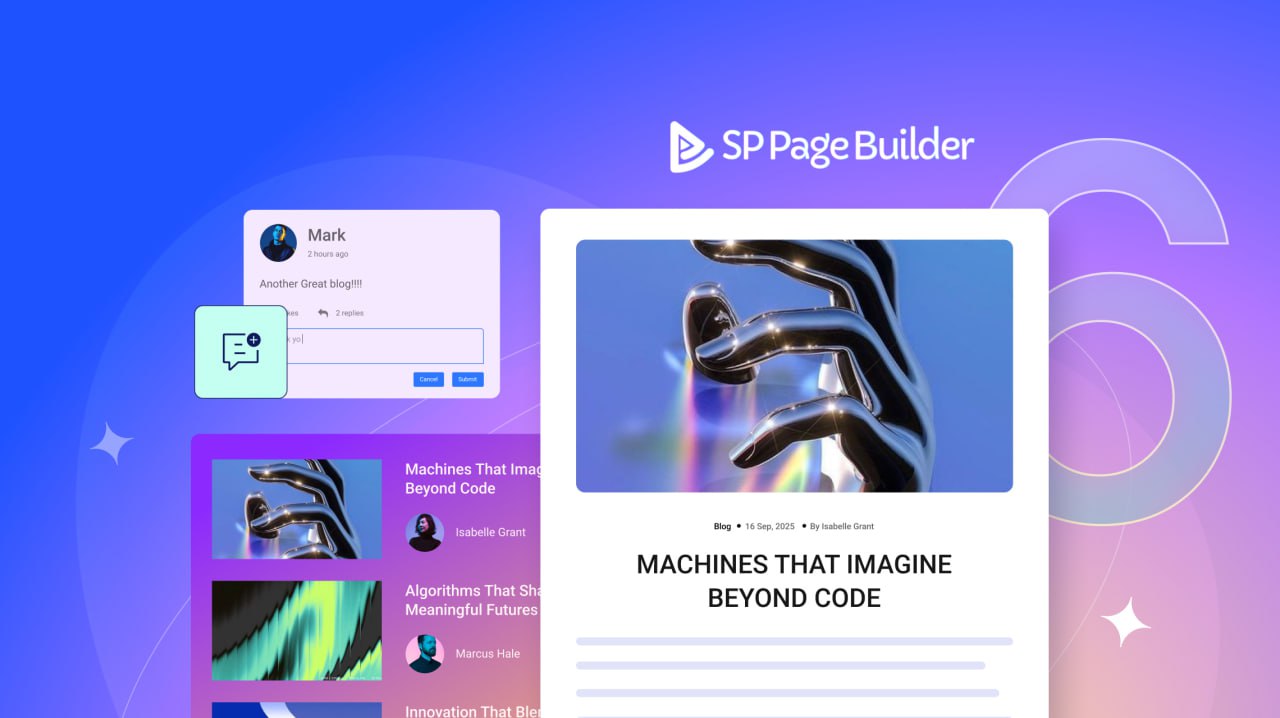 JoomShaper SP Page Builder 6: динамический контент, комментарии и Joomla 6
