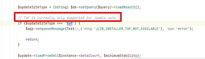 фрагмент кода Joomla 5.1