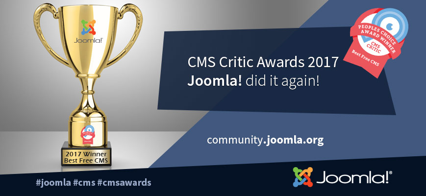 Joomla! лучшая бесплатная CMS - по версии CMS Critic Awards 2017