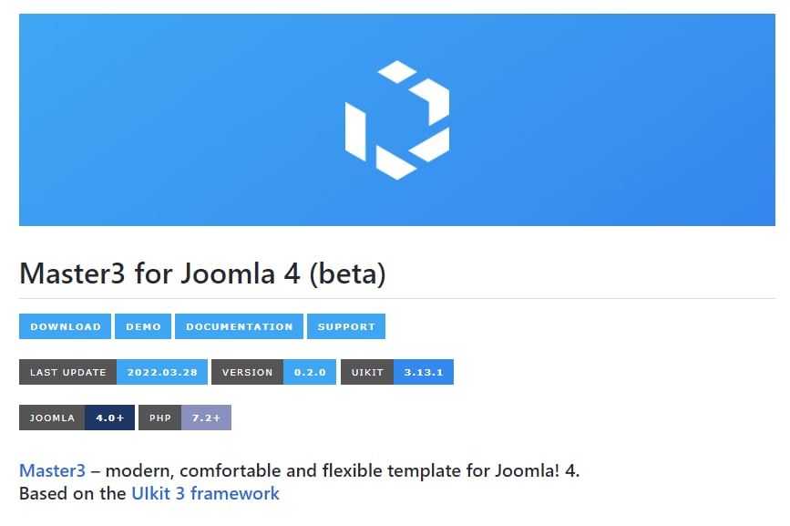 Beta релиз шаблона Master3 for Joomla 4 v.0.2.0