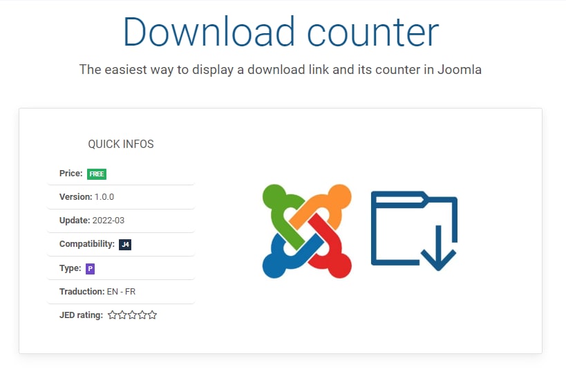 Download counter - простой плагин счетчика скачиваний файлов для Joomla 4
