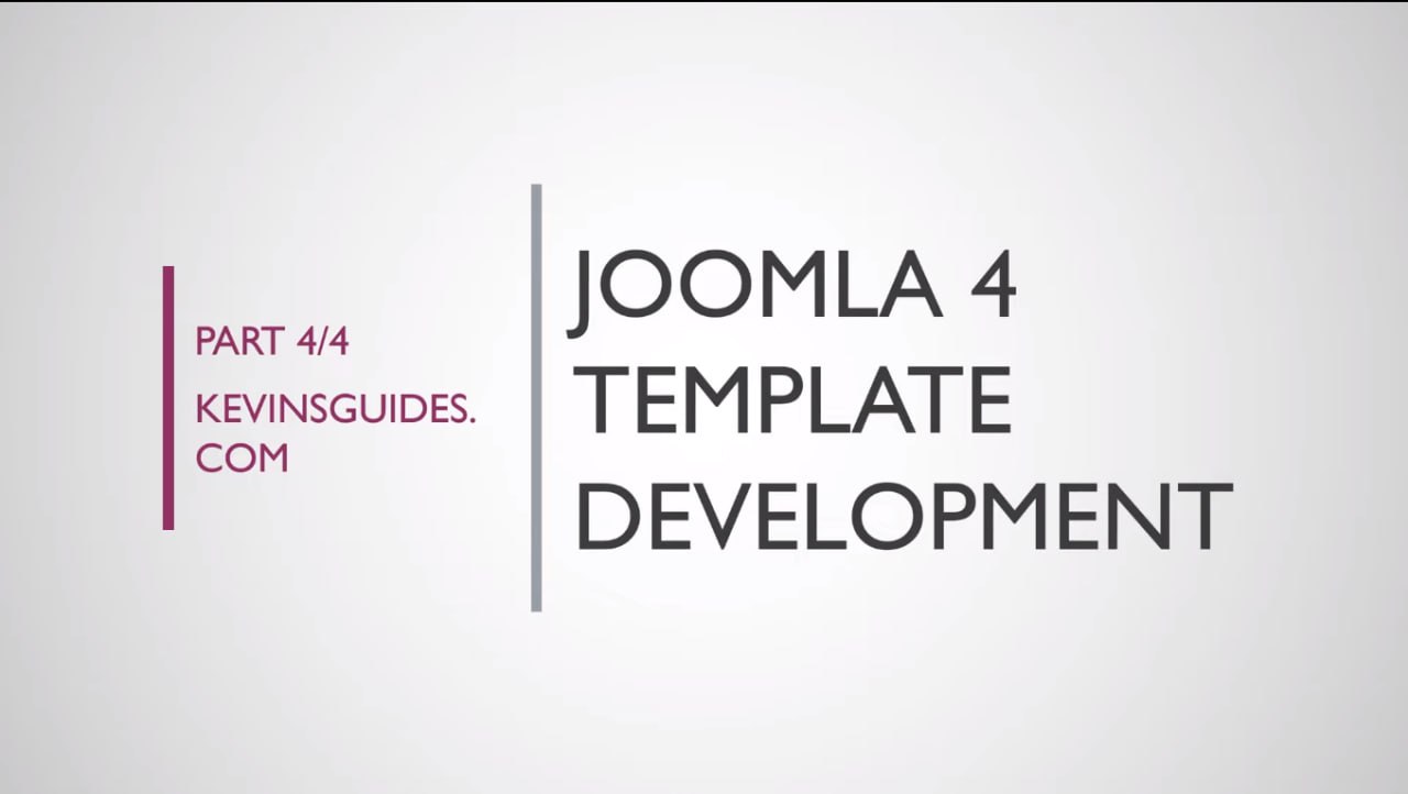 Видео из серии Joomla 4 template development