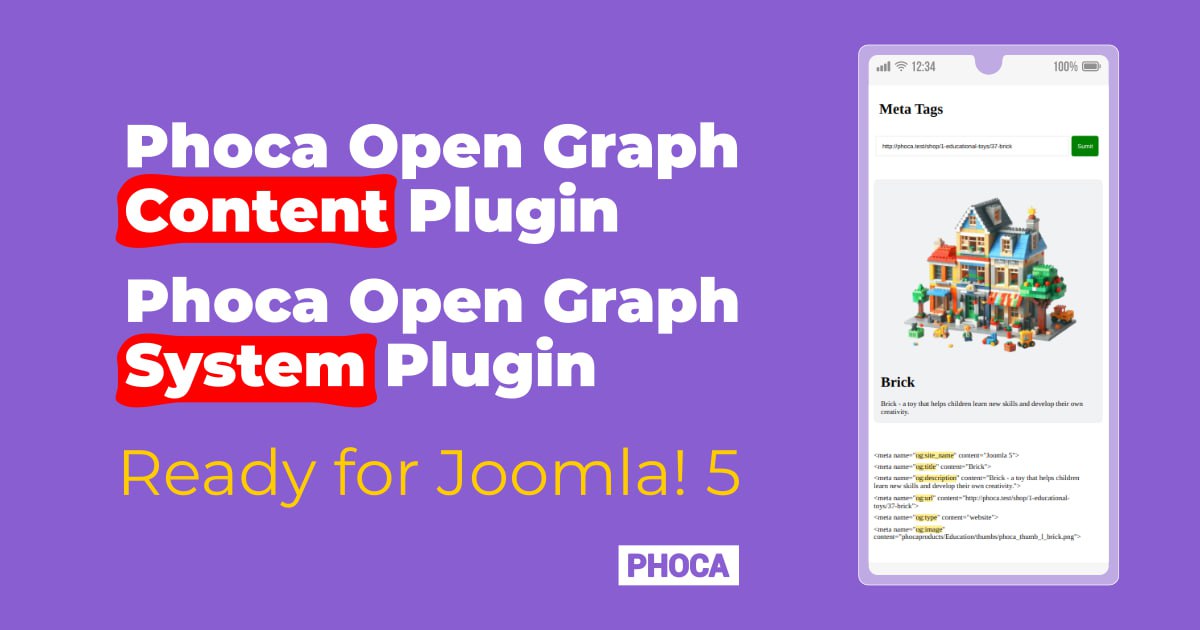 Phoca Open Graph v.5.0.0
