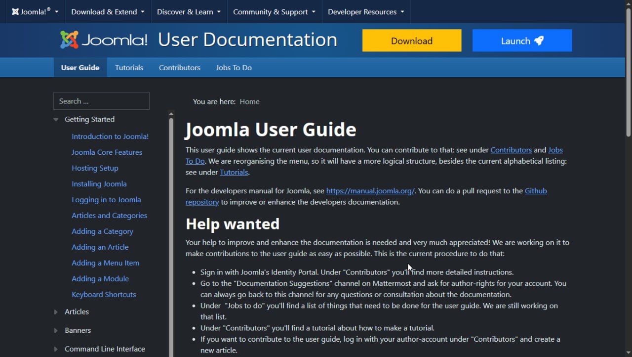 👩‍💻 Joomla User Guide - новый портал документации для пользователей.
